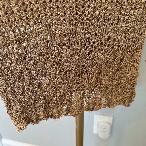❤️ Laura Plus Tan Crochet Cardigan 1X fits smaller does have stretch - Picture 2 of 8